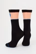 Детские хлопковые гольфы Giulia KG1 CRISTAL 007 16 Black-nero/blue, с рисунком сердечко, черные, на каждый день - изображение 3