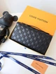 Чоловічий гаманець портмоне клатч Louis Vuitton чорний (049) - изображение 2