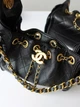 Сумка жіноча Chanel mini handbag black gold чорна (046) - зображення 3