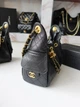 Сумка жіноча Chanel mini handbag black gold чорна (046) - зображення 4