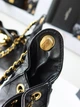 Сумка жіноча Chanel mini handbag black gold чорна (046) - зображення 6