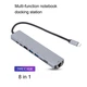 Хаб адаптер док-станция USB-C 8 в 1 Type-C HDMI RJ45 Ethernet 4K HDMI 100 Вт PD 2 порта USB 3.0 порт зарядки быстрая зарядка - изображение 2