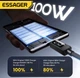 Кабель для быстрой зарядки 100W Essager Charging Cable PD (20В/5А) E-Marker LED-дисплей одновременно отображает напряжение(В), силу тока(А) и текущую мощность (Вт) кабель Type-C-Type-C 1м EXCTT1-ZX0A-Z Black - изображение 9
