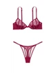 Комплект Sheer Shine Unlined Low-Cut Demi Bra Вишневий 34D-S - изображение 2