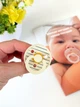 Соска пустушка BIBS Studio Colour Latex Round (кругла) Pin – Ivory / Steel Blue, 1й розмір 0-6місяців - зображення 1