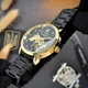 Класичний чоловічий годинник Awarder 022 Black-Gold Mechanic Metall Не Забуду Дім - изображение 6
