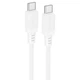 Кабель Borofone BX115 Lotto Data Cable Type-C to Type-C, 60 Вт (20V/3A), силіконова опльотка, 1 м, передача даних White - зображення 1