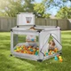 Детский манеж Malatec 130х65х100 см черный складной игровой с сетчатыми стенками безопасный легкий из ткани Oxford 210D и с металлическим каркасом для дома и путешествий серый - изображение 4