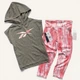 Костюм Reebok спортивний комплект футболка + капрі дитячий підлітковий на дівчинку 164 см (13-14 років) сірий, рожевий - изображение 3
