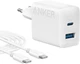 Мережевий зарядний пристрій Anker PowerPort 312 20W USB-C USB-A + Кабель USB-C 1.5 м - White - зображення 1