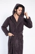 Халат чоловічий з капюшоном Nusa 2805, L/XL, Коричневий - зображення 5