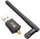 USB 2.0 Wi-Fi з антеною адаптер Realtek 8811CU AC600 600Мбіт/с 2 діапазону 2.4G+5G мережна карта 802.11ac (807501792) Чорний - изображение 1