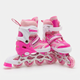 Детские раздвижные ролики с шлемом и защитой 3в1 SP-Sport Skates 0012-3 размер 31-34 Pink-Light Pink - изображение 4