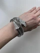 Гнучка прикраса на руку «Змія» з камінням та фактурною лускою Honey Fashion Accessories сріблястий (12-116) - зображення 4