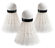 Воланчик для бадминтона Newt Badminton Shuttlecocks 3 шт белые пробковые нейлоновые NE-BD-007W - изображение 1