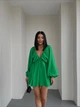 Жіноча сукня oversize з креп жатки вільного крою зелений ONE SIZE ST1061 - изображение 5