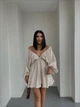 Жіноча сукня oversize з креп жатки вільного крою бежевий ONE SIZE ST1061 - зображення 3