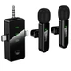 Мікрофон бездротовий Hoco L20C Lightning/Type-C/3.5 ENC, 2.4G універсальний для відеозйомки, смартфонів, планшетів і камер Чорний - изображение 1