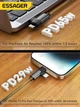 Кабель ESSAGER USB Type-C – Type-C + Lightning 2в1 1м 65W PD швидка зарядка, кутовий, нейлоновий, 480Mbps - зображення 4