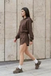 Женский Комплект Летняя Кофта И Шорты Стаф Коричневый Спортивный Staff Fiz Brown XS (388598) - изображение 3