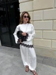 Сатиновые Штаны Алладин Женские Белые Однотонные Базовые Oversize (389378) - изображение 1
