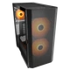 Корпус Cougar Airface Flo RGB, Black, без БЖ, Mid Tower, для E-ATX / ATX / MicroATX / Mini-ITX / CEB, 1xType-C / 2xUSB 3.0, макс. CPU - 190 мм / VGA - 390 мм, 2x180 мм ARGB / 1x120 мм ARGB, бічна панель із загартованого скла - зображення 3