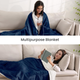 Электроодеяло премиум класса Kurekyur Sherpa-Flannel (130x180 см): 4 режима, автовыключение 9 ч, можно стирать, сине-белое - изображение 6