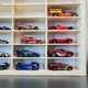 Деревянная полка-органайзер Kruzzel для игрушечных машинок Hot Wheels, фигурок и коллекций на 54 ячеек 60 x 40 см (21998) - изображение 3