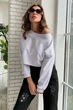 Жіночий укорочений світшот оверсайз трикотаж пеньє Seventeen L-XL Білий (2000000165929) - изображение 6