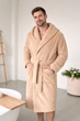 Халат унисекс с капюшоном Cuddle бежевый 2XL/3XL - изображение 1