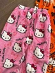 Штаны пижамные плюшевые Hello Kitty розового цвета, теплые домашние штаны Хэллоу Китти, XS-S - изображение 5