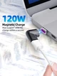 Магнітний адаптер 120W Type C – USBC кут 90 градусів з конектором Швидка зарядка PD Передача даних (BLACK) - зображення 2