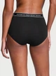 Хлопковые трусики брифы Victoria's Secret Cotton Logo Cotton Modern Brief Panty - XS - Черный - изображение 2