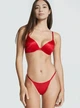 Комплект білизни Victoria's Secret So Obsessed Push-Up Bra+Thong Panty - 34C - M - Червоний - зображення 1