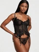 Комплект Victoria's Secret Very Sexy VS Archives Rose Lace Cropped Corset Set - Чёрный - М - изображение 1
