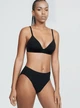 Хлопковые трусики Victoria's Secret Lace-Trim Cotton High-Leg Brief Panty - S - Черный - изображение 1