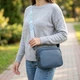 Женская кожаная сумка кросс-боди Vintage синяя 21,5x14,5x7 см маленькая 60790 - изображение 1