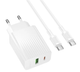 Зарядний пристрій з кабелем USB+Type-C/Type-C 1 м BOROFONE BAS76A Source 30 W білий - зображення 1