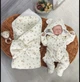 Комплект на выписку для новорожденного муслиновый: конверт, комбинезон, шапочка, подушка, Рост 50-62, Лето/Весна (Bon27) - изображение 1