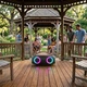 Портативная колонка Bluetooth 10Вт LED подсветка с микрофоном оранжевая (ІZK) - изображение 5