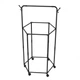 Шестикутна вішалка для одягу ART Rack з поперечиною та гачками на 6 колесах 165x47x67 см чорний - зображення 5