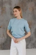 Женская футболка вязаная ART KNIT голубая, M 044861 - изображение 9
