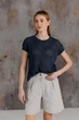 Женская вязаная футболка сетка ART KNIT синий джинс, L-XL 043760 - изображение 11