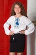 Вышиванка для девочки с длинным рукавом SmileTime, голубой узор, рост 104 см (SR24-07-2.13) - изображение 1