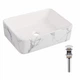 Раковина Qtap Tern 480x370x135 мм Marble прямоугольная для ванной комнаты с донным клапаном. (601211) - изображение 1