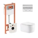 Готовое решение Qtap для ванной комнаты: подвесной унитаз Taurus Ultra Quiet 515×360×350 + комплект инсталляции Nest 4 в 1 (круглая клавиша Chrome) - изображение 1