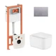 Готовое решение Qtap для ванной комнаты: подвесной унитаз Gemini Ultra Quiet 485×340×350 + комплект инсталляции Nest 4 в 1 (линейная клавиша Satin) - изображение 1