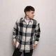 Рубашка Pobedov Tartan на пуговицах клетчатая черно-белая размер XL - изображение 3
