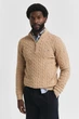 Чоловіча бежева кофта COTTON CABLE HALF ZIP Gant S 8050603 - изображение 1