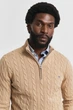 Чоловіча бежева кофта COTTON CABLE HALF ZIP Gant S 8050603 - изображение 2